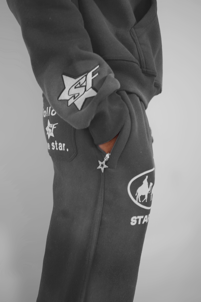 Follow the Star Premium Sweatpants - Charcoal