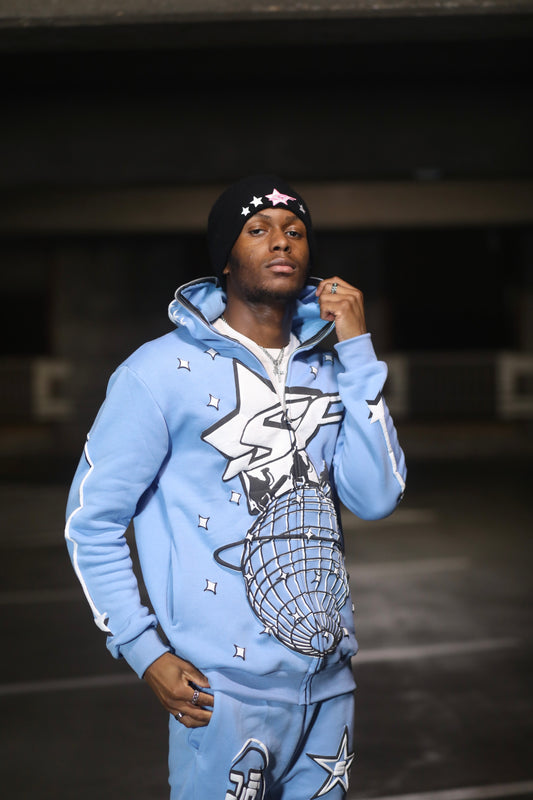 Baby Blue SF Full Zip Hoodie