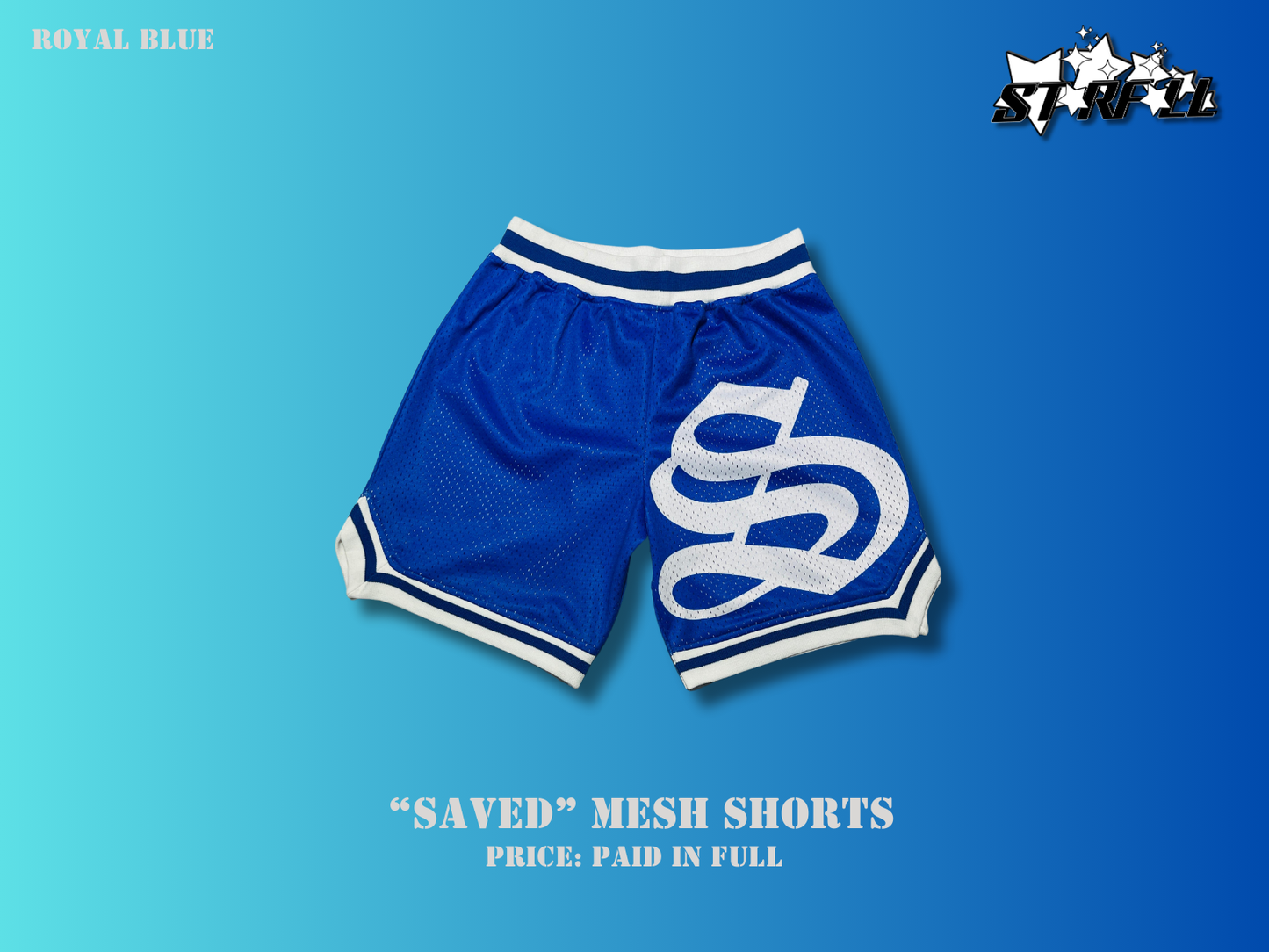 Saved “S” Mesh Shorts - Royal Blue