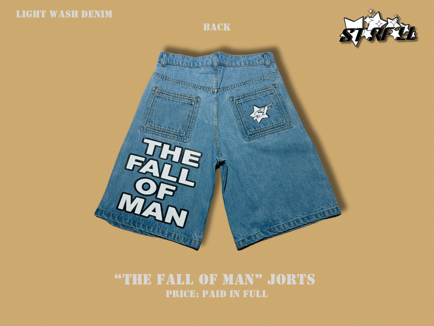 "The Fall of Man" Jorts - Blue