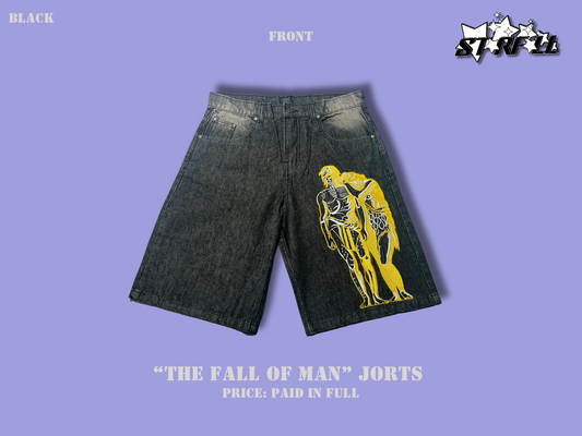 "The Fall of Man" Jorts - Black