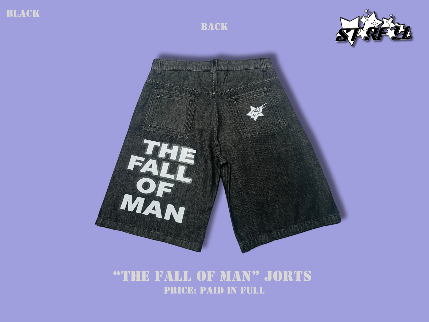 "The Fall of Man" Jorts - Black