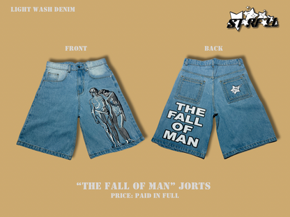 "The Fall of Man" Jorts - Blue